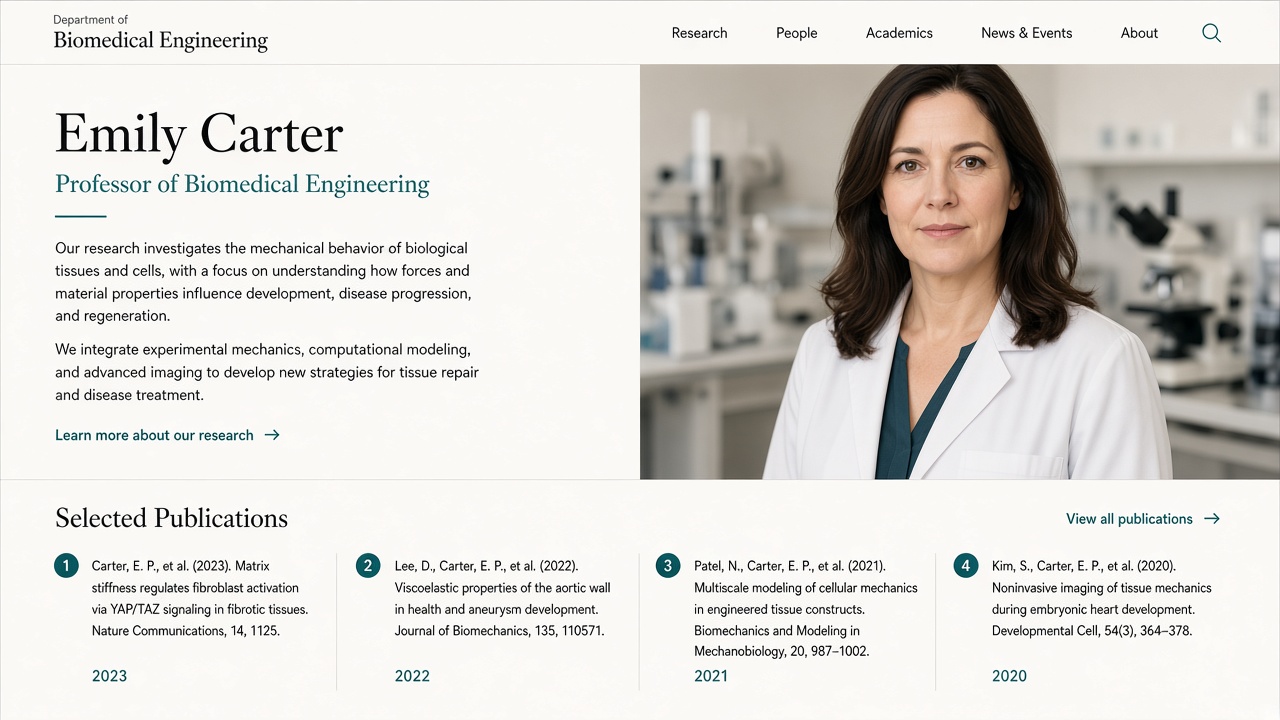 Emily Carter website concept