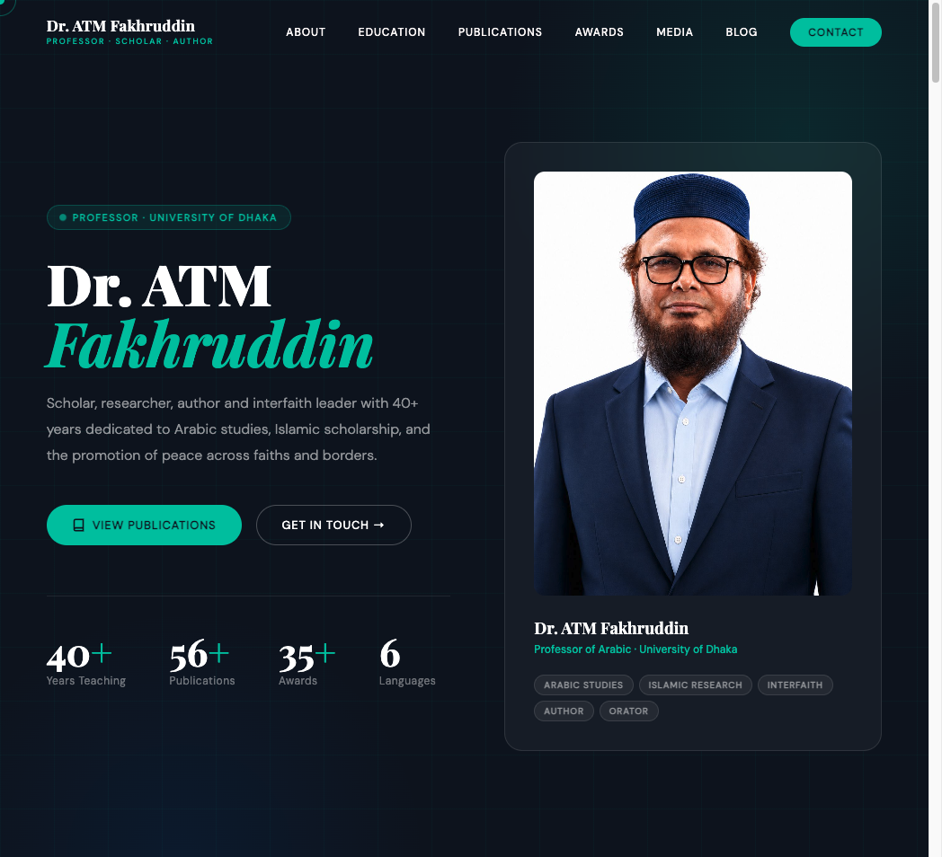 Dr. ATM Fakhruddin academic website homepage